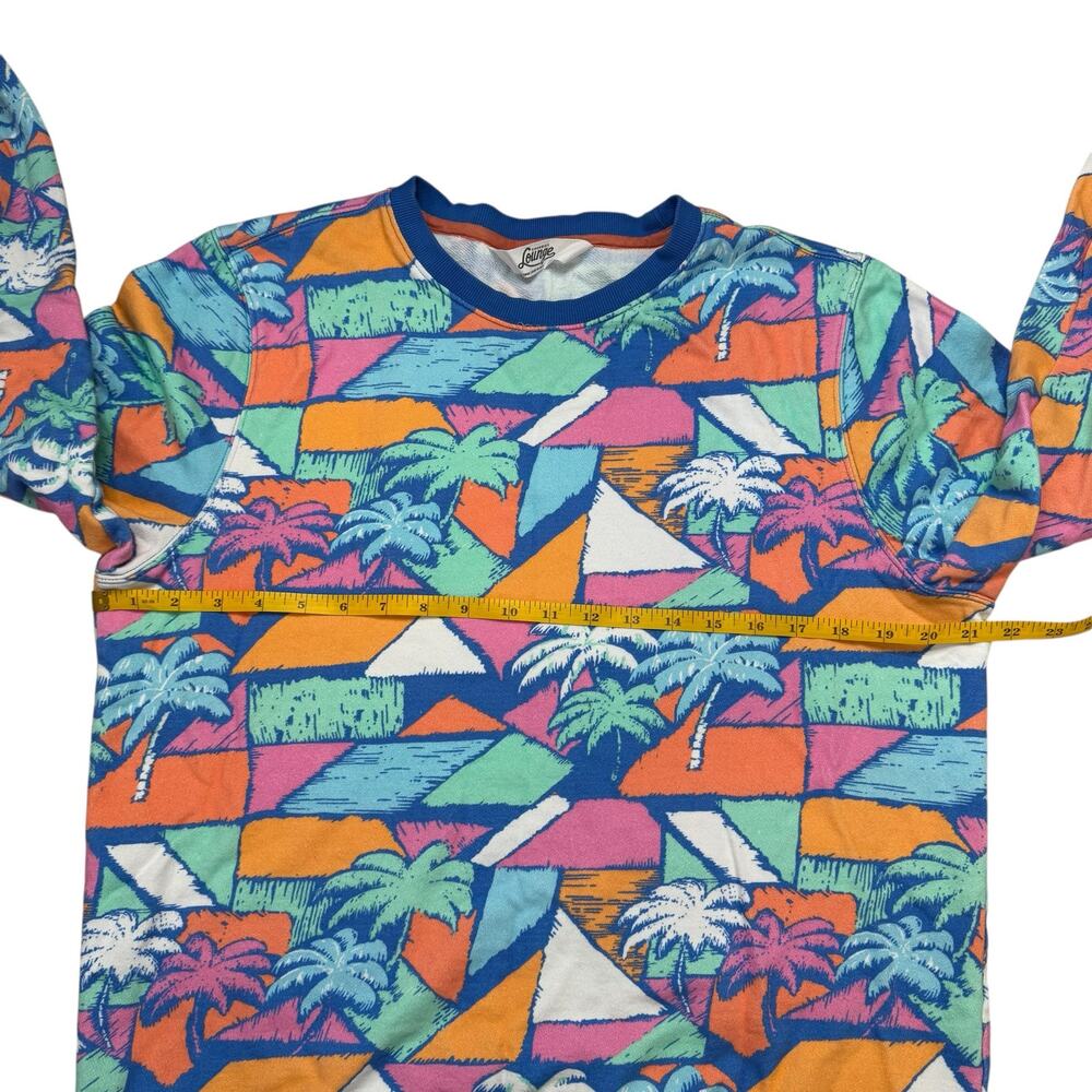 CHUBBIES Comfort Crewneck Sweatshirt Geometric Palm Trees Print Size Large Mens - Picture 5 of 7